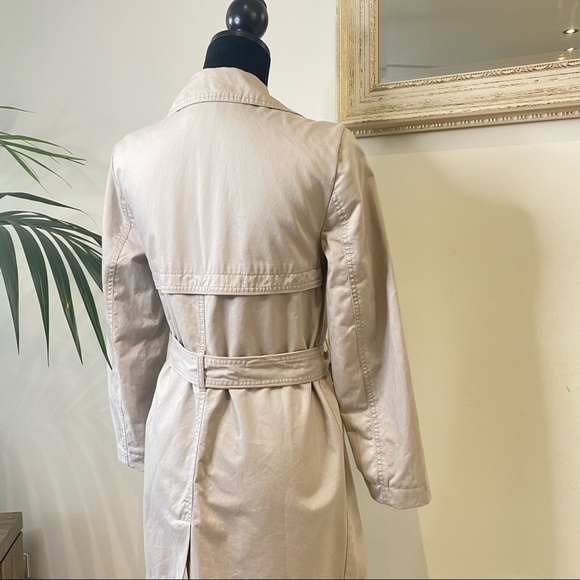 Beautiful Beige Tailored Trench Coat 100% Cotton Just Jeans Size 8 - Picture 8 of 10
